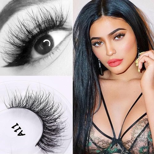 Veleasha Lashes 100% Real Mink Lashes 3D Luxurious False Eyelashes Hand-made Natural Long Cross False Lashes Wispy for Makeup 1 Pair Pack (No.A11)
