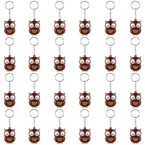 iMagitek 24 Pack Owl Keychains Keyrings Party Favors for Owl Party Supplies, Woodland Party Favors, Birthday Party Gifts, Baby Shower Return Gifts