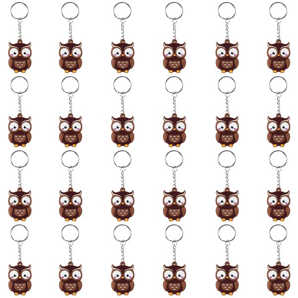 iMagitek 24 Pack Owl Keychains Keyrings Party Favors for Owl Party Supplies, Woodland Party Favors, Birthday Party Gifts, Baby Shower Return Gifts