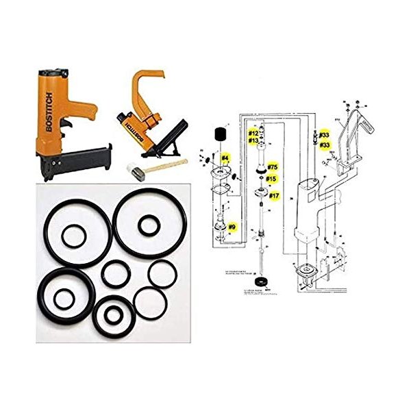 Pro-Parts New O-Ring Maintenance Rebuild Kits for Bostitch Hardwood Floor Nailer MIII MIIIFN MIIIFS MIII886 MIII812