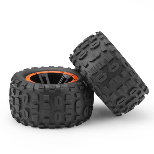 HAIBOXING RC Car Spare Parts Tires,1/16 Remote Control Trucks Replacement Wheels Complete(Front/Rear),High Grip Knobby Tread Tires With Sponge Inserted Apply to 16890A & 16890SA (M16821)