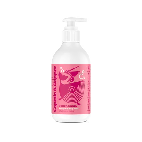 Captain & Skipper Shampoo & Body Wash | Kids Shampoo | Gentle Cleansing, Detangling & Hydrating | For All Hair types | Sulfate Free, Dye Free, Paraben Free, Non-toxic | Cotton Candy Scent