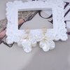 Sttiafay Vintage Crystal Resin Flower Dangle Earrings White Acrylic Flower Earrings Gold Cz Crystal Stud Earrings Weddings Flower Earrings Jewelry for Women