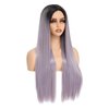 X-TRESS Long Straight Wig Purple Ombre Wig For Women Cosplay Halloween Wigs Synthetic Wig Include Wig Cap (Purple)