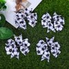 Whaline Soccer Hair Clip - 6Pcs Black & White Sports Themed Hairgrip Bows for Girls, Women, Soccer Team Gift, Party Supplies, Daily Hair Accessories