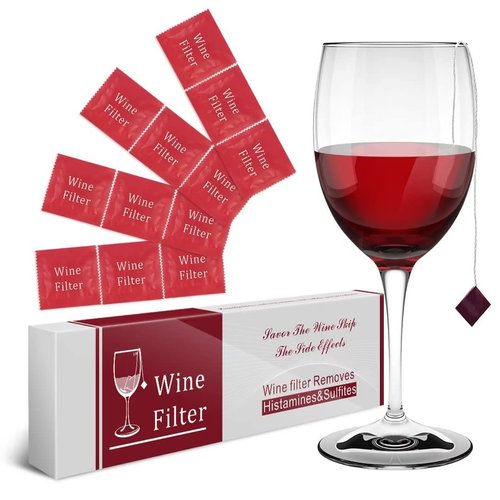WEESIGEI Wine Filter Sulfite Purifier: Wine Filters Remover Histamines Sulfite - Alleviates headaches Prevent Wine Sensitivities (12 Packs)