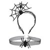 LUTER Halloween Spider Headband, Spider Web Headband with Black Spider Necklace Spiderweb Hair Accessories for Halloween Cosplay Costumes Party Favor Dressing up