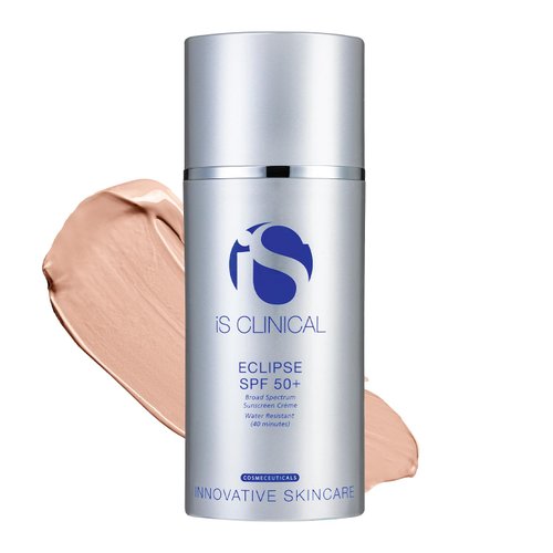 iS CLINICAL Eclipse SPF 50+ Sunscreen, Zinc Oxide tinted beige sunscreen, ultra sheer non-greasy matte finish sun cream for face
