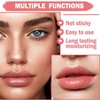 Melemando Hydrating Lip Glow Oil 7 Colors Moisturizing Lip Oil Gloss Not Greasy Transparent Plumping Lip Gloss Nourishing Repairing Lip Oil Tinted for Lip Care and Dry Lips (Colors 15)