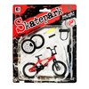 Metal Finger Bike Mountain Bike Toys Functional Kids Finger Bicycle Mini Finger BMX Set Gift for Kid (Red)