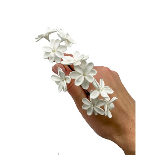 Set of 5 white flower bridal hair pins wedding headpiece