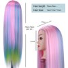 MYSWEETY 29 Inch Colorful Hair Mannequin Head Hairdressing Practice Training Doll Heads Cosmetology Hair Styling Mannequins Heads with Clamp + Practice Tools(PINK)
