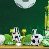 MIMIND 24 Pieces Soccer Non-Woven Party Favor Bags with Handles 7.8 x 7.8 Inch Soccer Party Favor Bags Goodie Treat Candy Bags for Sports Theme Party Baby Shower Birthday