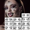 Hotoyannia 12 Sheets Halloween Face Temporary Tattoos Stickers, Halloween Face Fake Tattoos Spider Web Bat Eyeliner Eye Shadow Tattoos Halloween Makeup Kit For Women Girls Halloween Masquerade Party