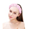 AOPRIE SPA Headbands for Washing Face Makeup Scrunchies Hair Tie Hair Band Women Facial Head Band Wrist Towel Wraps For Shower Face Mask Pink, 6 Pack