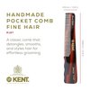 Kent R18T Handmade All Fine Tooth Pocket Comb for Men, Hair Comb Straightener for Everyday Grooming Styling Hair, Mustache and Beard, Use Dry or with Balms, Saw Cut and Hand Polished, Made in England