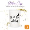 Drink Up Witches Halloween Cups - Set of 12 Halloween Disposable Cups 16oz Stadium Cups, Perfect for a Halloween Party, Halloween Favors, Trick or Treat Supplies Drink Up Witches Cups White