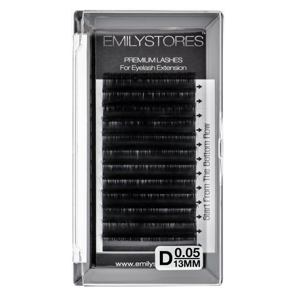 EMILYSTORES Eyelash Extension 0.05mm Thickness D Curl Length 13mm Individual Rapid Blooming Volume Eyelash For Easy Fan Lash Extensions, Flower Lashes, Self Fanning Eyelashes, (0.05,D,13mm)
