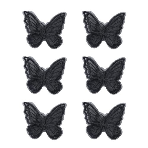 Sowaka 6 Pcs Lace Butterfly Hair Clips Soft Embroidery Flower Hair Decorative Hair Bow Pins for Women Girls Wedding Hair Accessories Halloween Christmas Party Décor (Black)