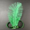 XKTEI 2pcs Feather Headdress,Sequins Headband,1920s Flapper Headpiece,Carnival Party Headwear,Costume for Gatsby Theme Party,Mardi Gras Feather Headband (Green-1)