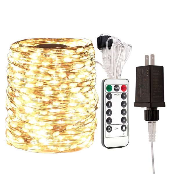 RESNICE Warm White Fairy String Lights 400FT Long 1200 LED Waterproof Plug in String Lights with Remote for Living Bed Room, Backyard, Patio, Garden, Porch, Wedding or Christmas