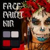 Face Painting Kit, Black White Red Gray Face Paint, Face Paint Crayons, Face Body Painting Kit for Halloween Clown Makeup, Cosplay, Costume, SFX Special Effect