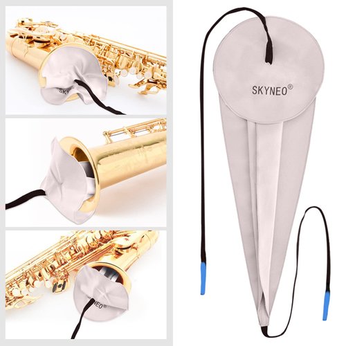 SKYNEO Saxophone Cleaning kit, Clarinet Cleaning Kit with Maintenance Kit,Cork Grease,Swab,Mouthpiece Cushions,Strap,Cleaning Cloth,Thumb Rest,Reed Case,Mouthpiece Brush and More, Grey
