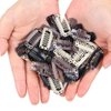 AKOAK 20 Pcs Fake Hair Clip, Soft Rubber 6-Tooth U-shaped Metal Clip, Wig Accessory Clip for Hair Extension DIY, 3.2 cm (Black)