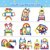 BOZE SUPOD Wooden Toys, Montessori Toys for Kids 3 4 5 6+Years Old Boys Girls Rainbow Stacking Blocks Set Preschool Activites Educational Toy Gifts for Toddler-19PCS