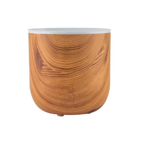 SpaRoom Vela Aromatherapy Ultrasonic Misting Essential Oil Diffuser with Candle Light Mode for Medium Rooms, Woodgrain