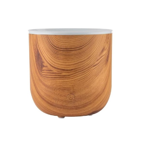 SpaRoom Vela Aromatherapy Ultrasonic Misting Essential Oil Diffuser with Candle Light Mode for Medium Rooms, Woodgrain