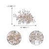 EVER FAITH Wedding Hair Comb for Bride Bridesmaid, Crystal Filigree Blooming Flower Cluster Leaf Bridal Headpiece Hair Accessories for Women and Clear Silver-Tone
