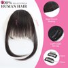 Loveternal Clip in Bangs 100% Real Human Hair Bangs Hair Clip on Bangs for Women Fake Bangs Fringe with Air Bangs Clip Hair Extensions for Daily Wear (Dark Brown)