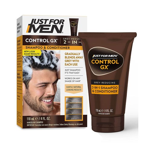 Just For Men Control Gx 4 Ounce Shampoo 2-N-1 Grey Reduce Boxd (118ml) (Pack of 3)