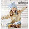 DolliBu Super Soft Grey Fleece Shark Beanie with Ear Flaps - Cute Cosplay Hat for Kids, Teens, Adults - One Size