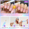 6 Pcs Cuticle Trimmer Pusher Remover, Rubber Tip Gentle on Nail Bed, Cuticle Dead Removal Fork, Nail Cleaner Tools for Fingernail and Toenail