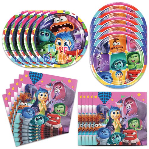 40Pack Inside Out Party Supplies include 20 plates, 20 napkins for the Inside Out Theme Birthday Party Decoration