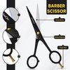 Hair Cutting Scissors 6.5" - BarbaQo Hair Shears With Sharp Razor Edge Blade, High Carbon Stainless steel Barber Scissors for Professional Barbers, Men, Women, and Adults
