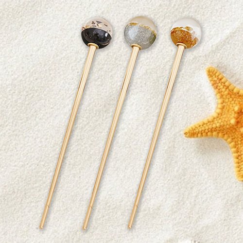 HomeSoGood 3Pcs Round Ball Metal Hair Stick,Elegant Planet Design Hairpin, Lollipop Shape Hair Sticks, Chopsticks Hair Jewelry for Women Girls
