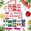 12 Sheets Christmas Nail Wraps Full Stickers Nail Polish Strips, DIY Self-Adhesive Nail Art Glitter Decals Santa Claus Xmas Hat Reindeer Snow Pattern Party Decor with 2 Pcs Nail Files (168 Pieces)