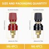 MARSTEK 8PCS 1/4" Pure Brass Junction Posts,M6 Screws Remote Battery Connector Terminal - Perfect for Welding Machines and Voltage Stabilizers (Red & Black)