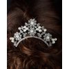 Unik Occasions Crystal and Pearl Flower Tiara Hair Comb