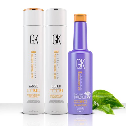GK HAIR Moisturizing Shampoo and Conditioner Set - Silver Bombshell Shampoo for Dry, Frizzy, Damaged, and Color-Treated Hair - Nourishing Formula for All Hair Types