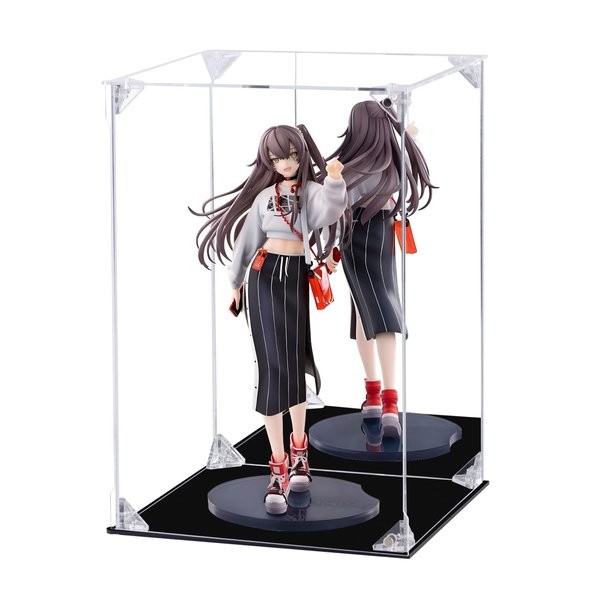 Acrylic Display Case for Collectibles Assemble Clear Acrylic Display Box with Mirrored Back, Alternative Glass Case for Action Figures Lego Model Doll Toys Display (8x8x12 inch; 20x20x30 cm)