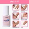 GLAMERMAID Press on Nails Glue for Nail Tip, Acrylic Nails and Press On Nails (7g) Nail Glue with Brush Glue for Press On Nails Long Lasting Nail Glue for Acrylic Nails Fake Nails Tips Nail Glue Gel