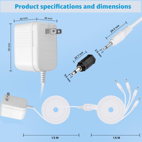 Yubunt AC/DC Transformer, White Power Adapter is Compatible with Dept 56 Village Accessories 56.55026 5655026. Suitable for Lighting Scenarios Such as Christmas Houses, Snowmen Streetlights, Etc(1Pcs)