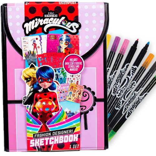 Miraculous Fashion Designer Sketchbook – Superhero Sketchbook for Kids Ages 6 &amp; Up Ladybug Colori...