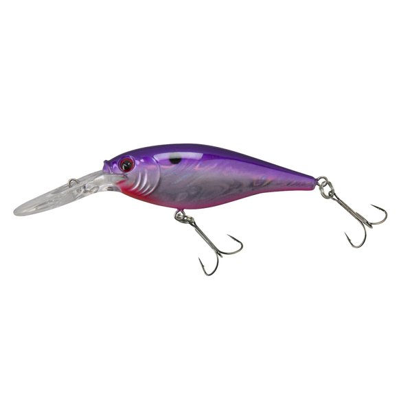 Berkley Flicker Shad Fishing Lure, Slick Purple Candy, 3/16 oz, 2in | 5cm Crankbaits, Size, Profile and Dive Depth Imitates Real Shad, Equipped with Fusion19 Hook