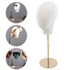LYNICESHOP Hat Display Mannequin Head, Adjustable Display Stand Caps Wig Hats Display Holder Head Mannequin Stand Gold