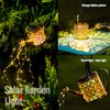 Solar Watering Can with Cascading Lights, Water Can Solar Lights, Solar Waterfall Light Garden Decorative, Hanging Solar Lantern Outdoor Waterproof, Solar Yard Decor, Metal Solar Powered Kettle